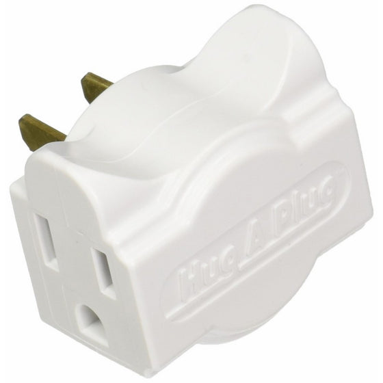 Hug-A-Plug - Dual Outlet Wall Adapter, Twin Pack White