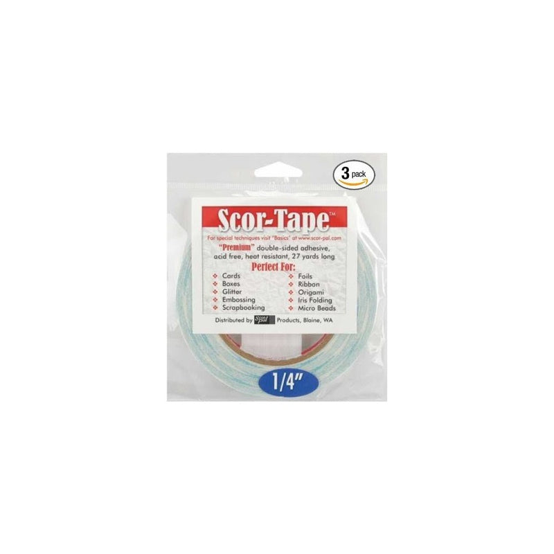 SCOR-PAL SP202-3PACK 0.25 in. x 27 yd. Tape - 3 Rolls