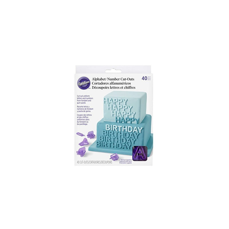 Wilton 417-2589 40-Piece Fondant Alphabet Number Cutouts