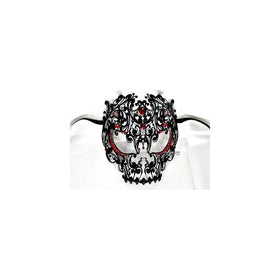 Men Devil Skull Laser Cut Venetian Masquerade Mask with Red Rhinestones Event Party Ball Mardi Gars by Kayso
