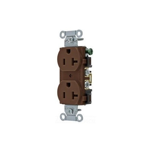 Hubbell BR20WR Weather Resistant, Common Ground, 20 amp, 125V, 5-20R, Brown