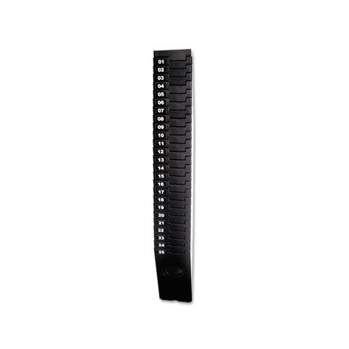 LATHEM TIME CORPORATION Expandable Time Card Rack, 25-Pocket, Holds 7" Cards, Plastic, Black (257EX)