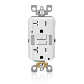 Leviton GFNL2-W Self-Test SmartlockPro Slim GFCI Tamper-Resistant Receptacle with Guidelight and LED Indicator, 20 Amp, White