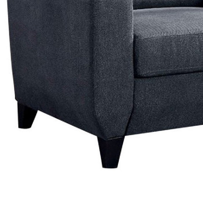 Linen Fabric Chair With Cushion Seat, Dark Gray