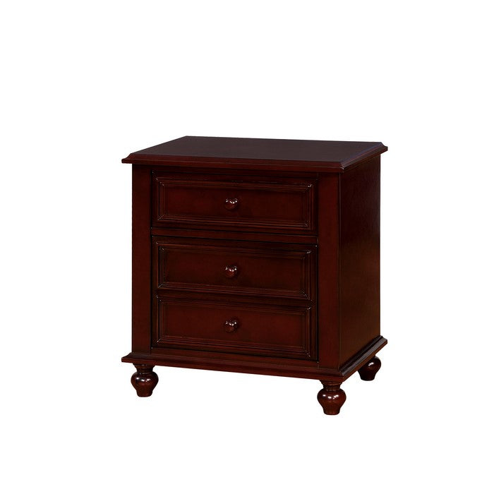 Wooden Night Stand With 2 Drawers, Dark Brown