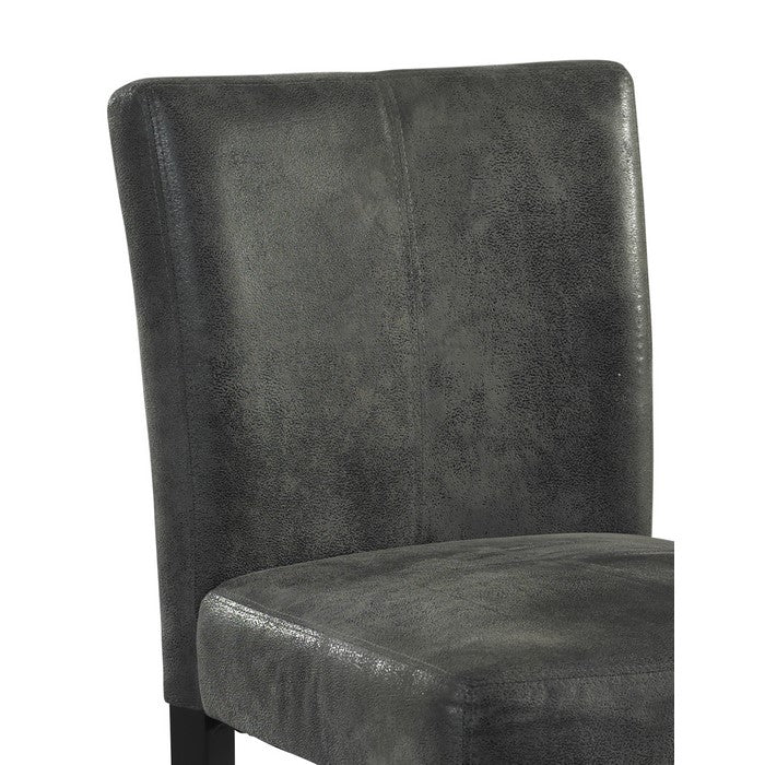 Wooden Bar Stool with Upholstery and Curved Backrest, Black and Gray