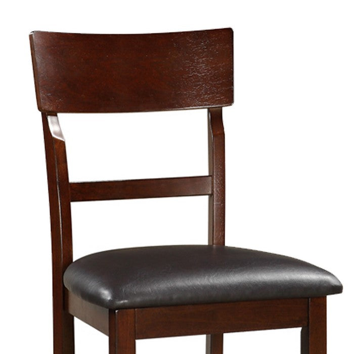 Wooden Counter Height Chair, Dark Brown, Set of 2