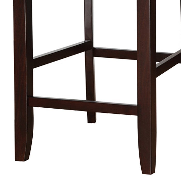 Classic Wooden Armless High Chair, Brown & Black, Set of 2