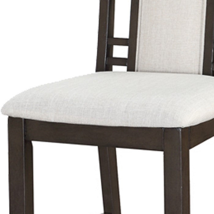 Wooden Armless High Chair, Brown & Ebony White, Set of 2