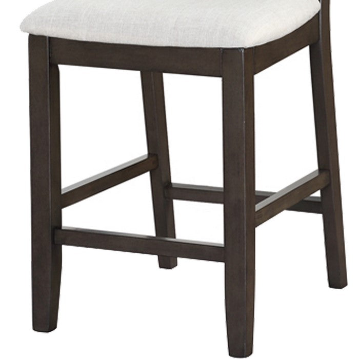 Wooden Armless High Chair, Brown & Ebony White, Set of 2