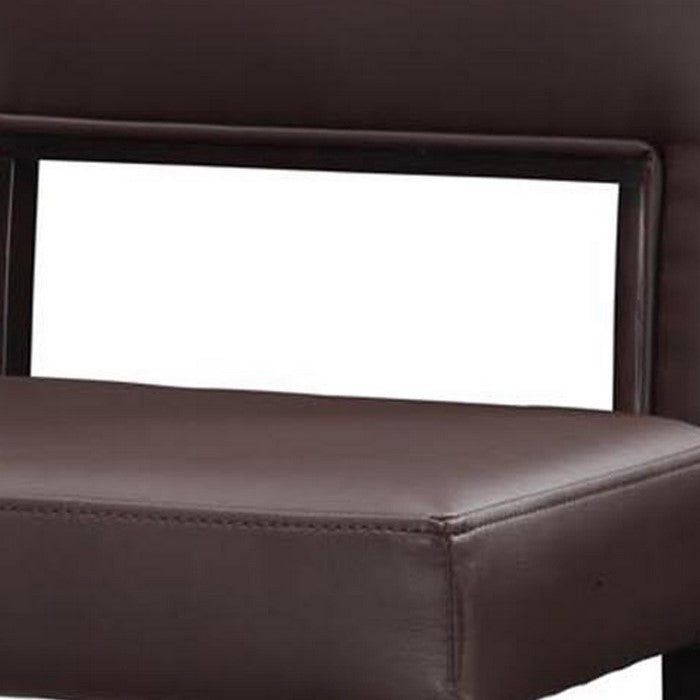 Wooden Counter Stool with Padded Seat and Open Backrest, Brown