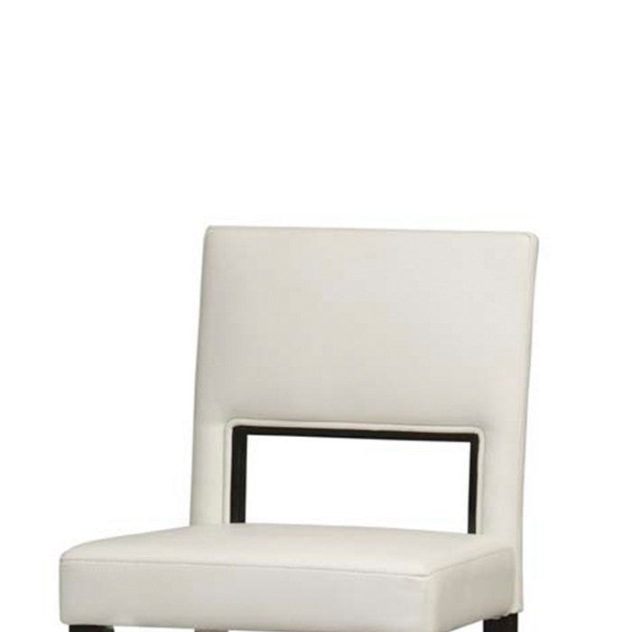 Wooden Bar Stool with Padded Seat and Backrest, Brown and White