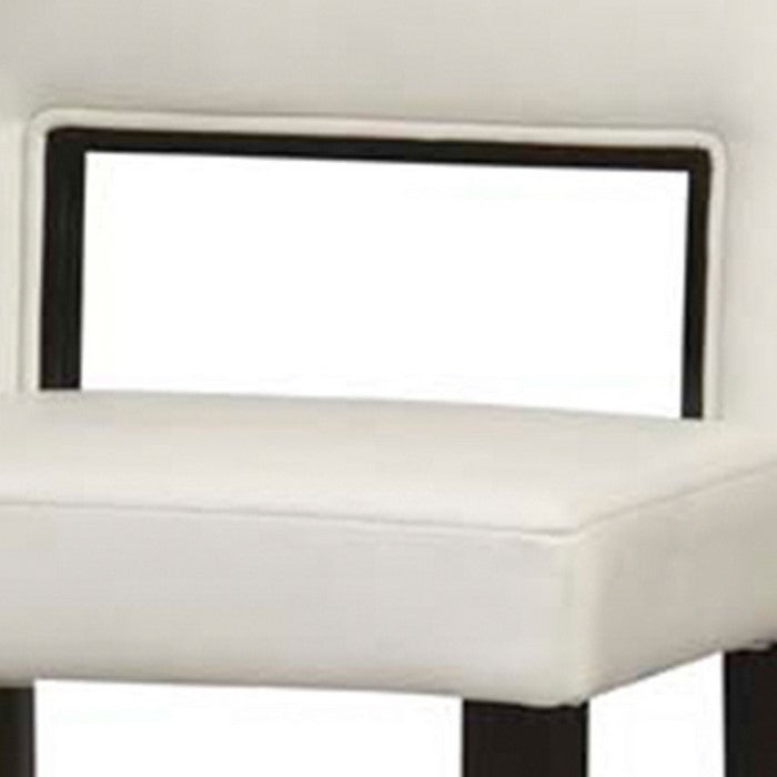 Wooden Bar Stool with Padded Seat and Backrest, Brown and White