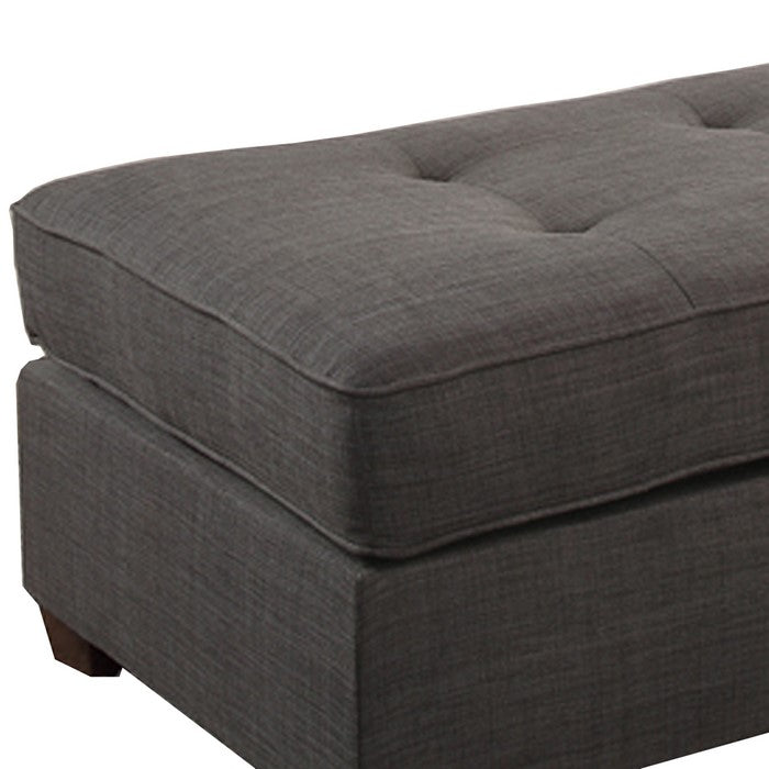 Cocktail Ottoman In Dark Gray Dorris Fabric
