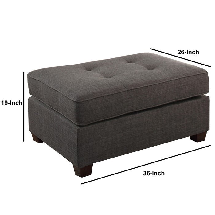 Cocktail Ottoman In Dark Gray Dorris Fabric