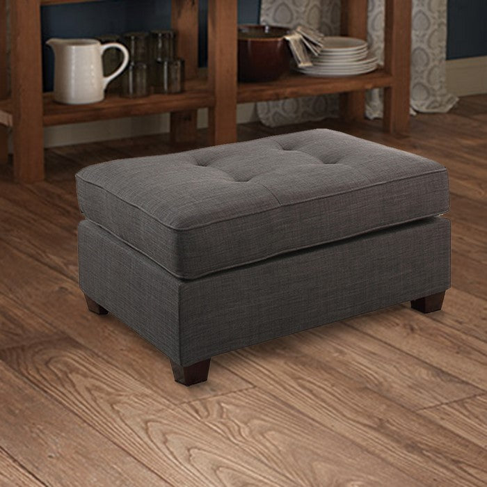 Cocktail Ottoman In Dark Gray Dorris Fabric