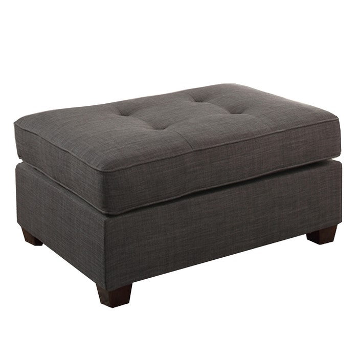 Cocktail Ottoman In Dark Gray Dorris Fabric