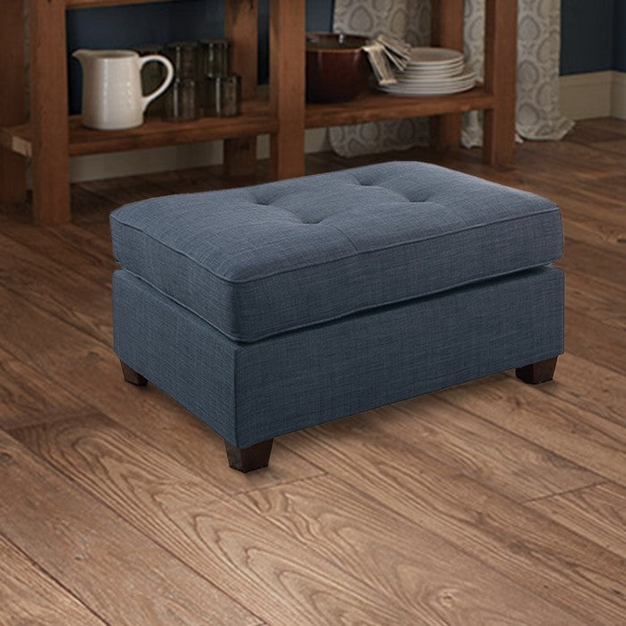 Cocktail Ottoman In Blue Dorris Fabric