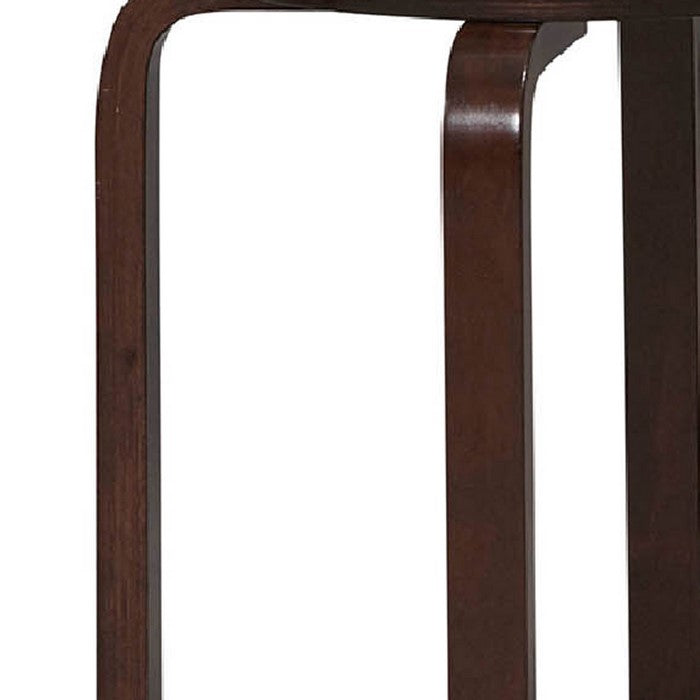 Round Wooden Stackable Stool with Straight Legs, Set of 4, Brown