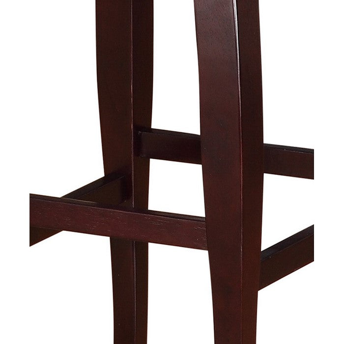 Square Shape Wooden Bar Stool with Nailhead Trim Accents, Brown