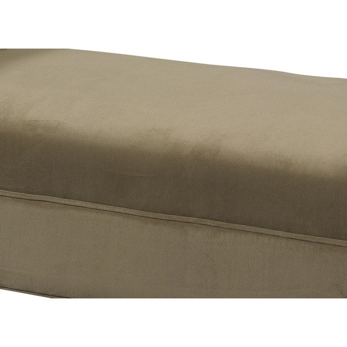 Fabric Upholstered Wooden Bench with Padded Rolled Sides, Beige