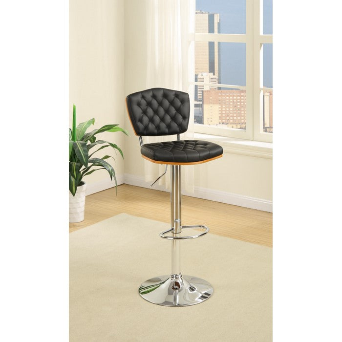 Barstool With Tufted Seat And Back Black Set of 2