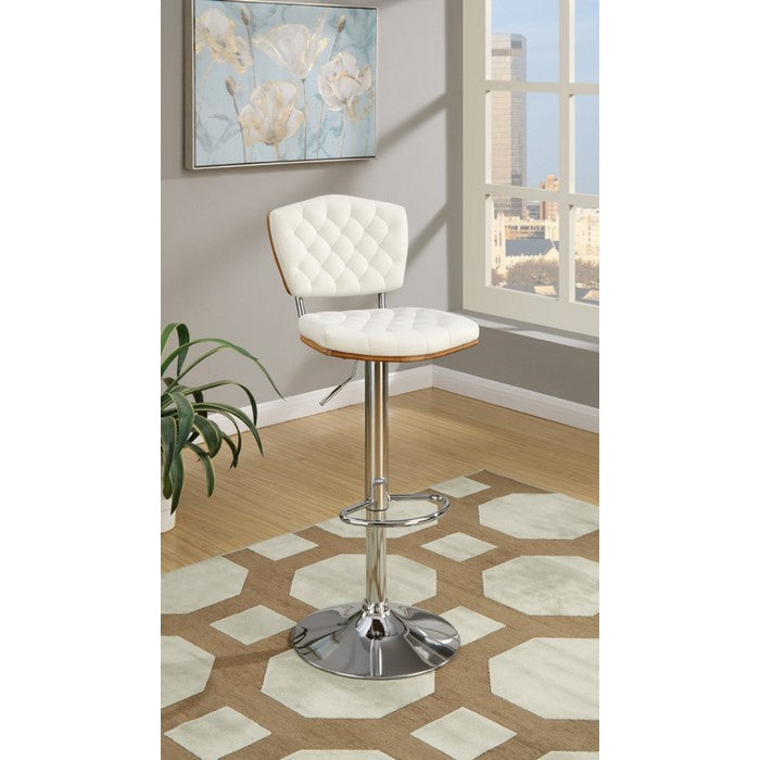 Barstool With Tufted Seat And Back White Set of 2