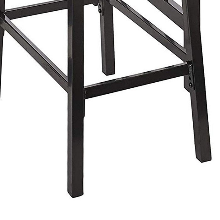3 Piece Rubber Wood Counter Height Set Black