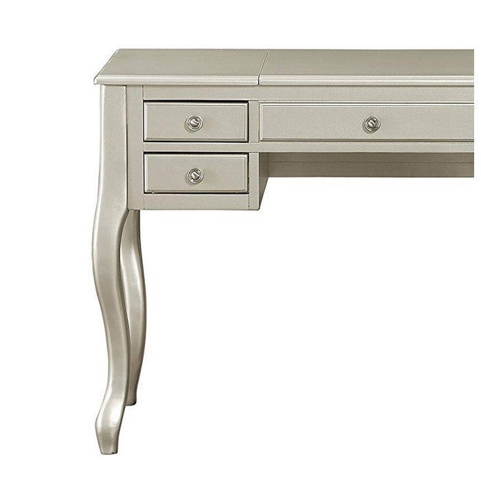 Cherub Vanity Set Featuring Stool And Mirror Silver
