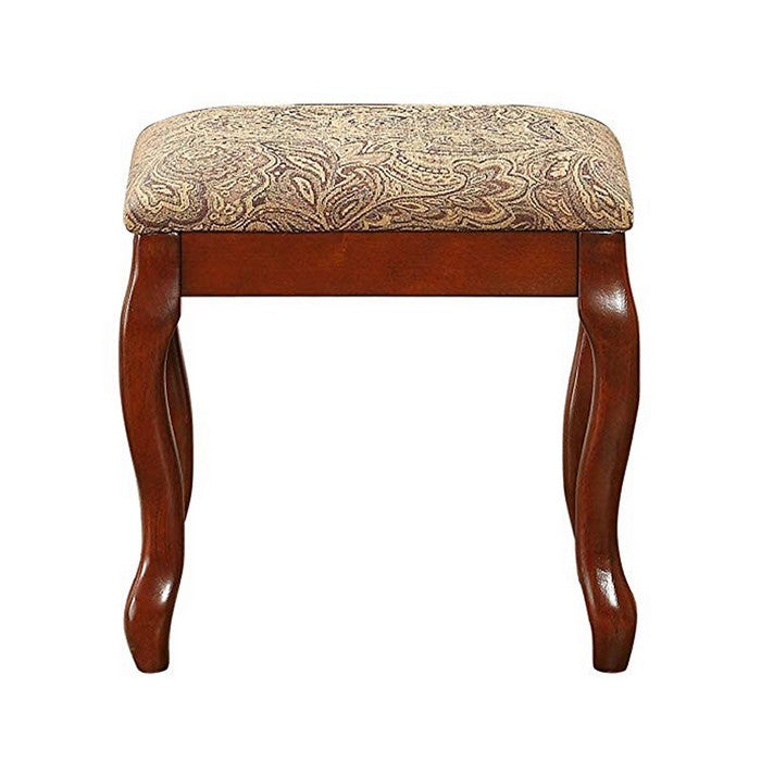 Cherub Vanity Set Featuring Stool And Mirror Cherry Brown