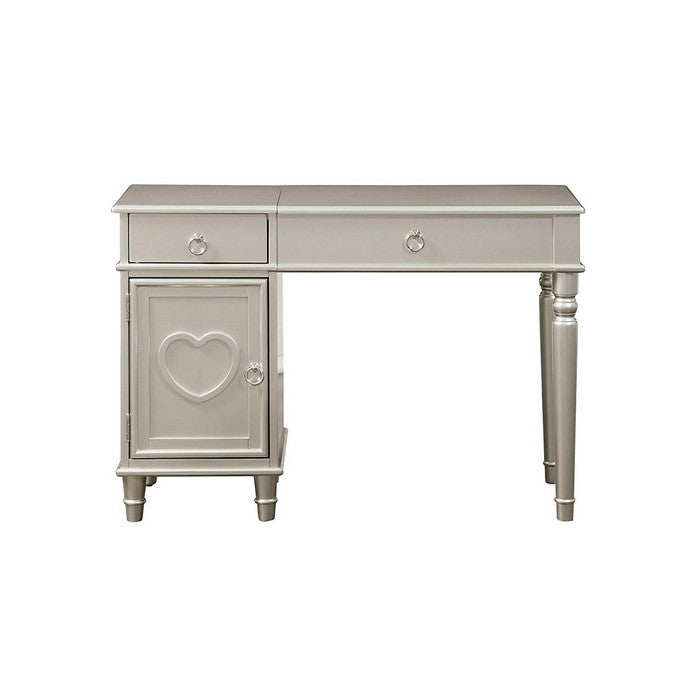 Seraph Vanity Set Featuring Stool And Mirror Silver