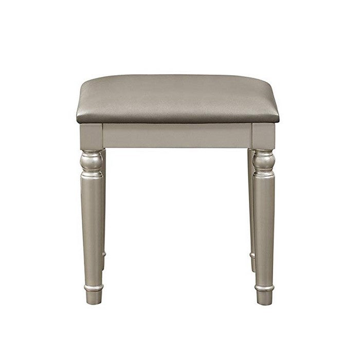 Seraph Vanity Set Featuring Stool And Mirror Silver