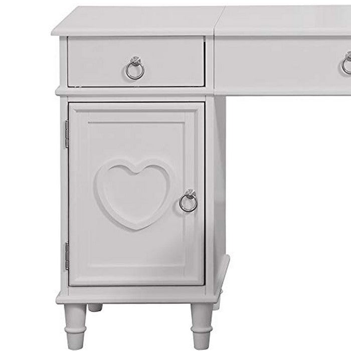 Seraph Vanity Set Featuring Stool And Mirror White
