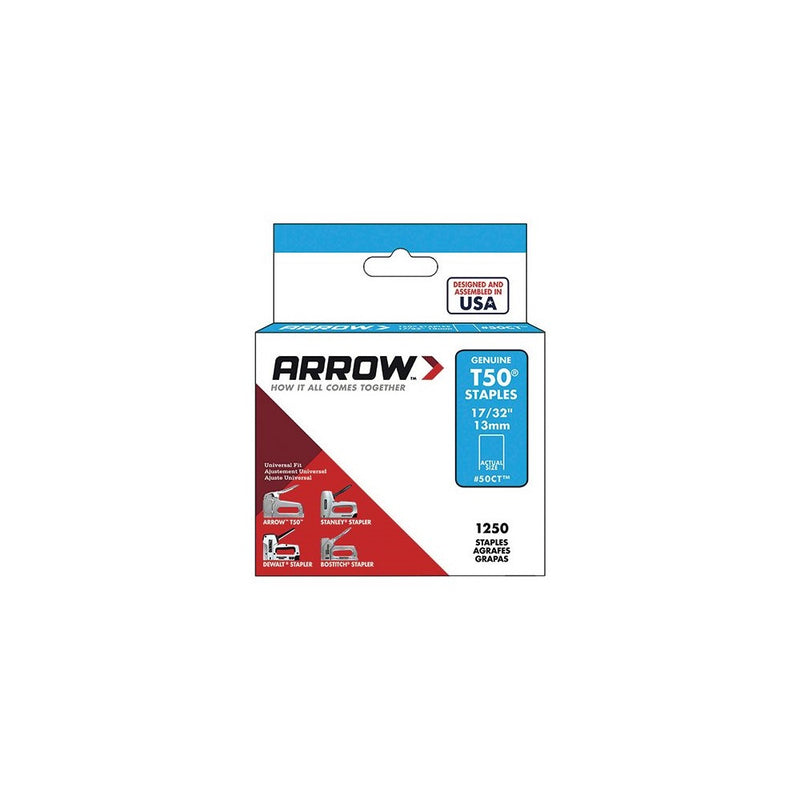 Arrow Fastener 50CT Genuine T50 17/32-Inch Ceiling Staples, 1,250-Pack