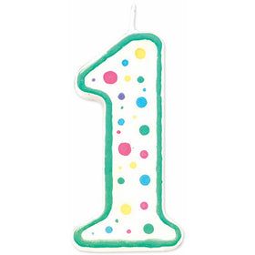 Wilton W91-01 Numeral Candle, 3-Inch by 1.5-Inch, No. 1, Green, 1-Pack