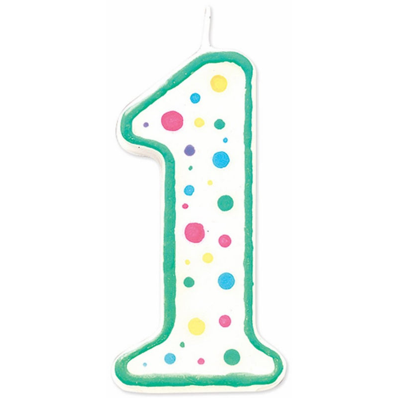 Wilton W91-01 Numeral Candle, 3-Inch by 1.5-Inch, No. 1, Green, 1-Pack