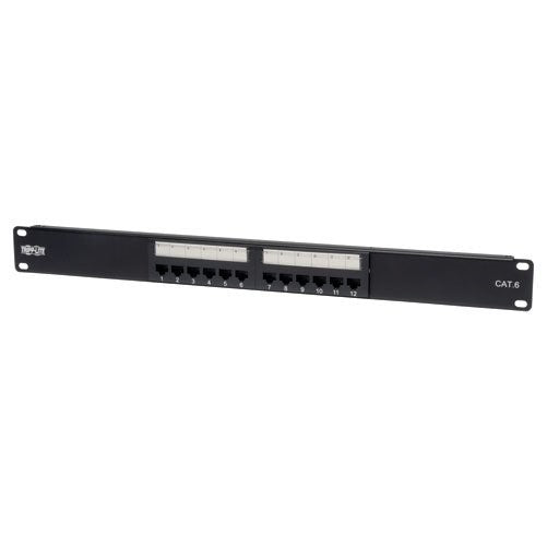 Tripp Lite 12-Port 1U Rackmount Cat6 110 Patch Panel 568B, RJ45 Ethernet(N252-012)