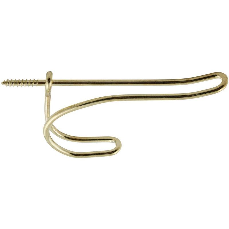 National Hardware N187-567 161 Wire Coat/Hat Hooks in Brass, 2 piece