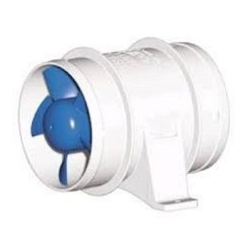 Rule 140 In-Line Blower, Slip On 3 Inch Connections, 135 CFM, 12 Volt