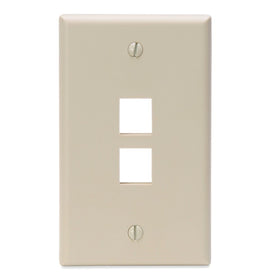 Leviton 41080-2IP 2-Port QuickPort Wall Plate, Lvory
