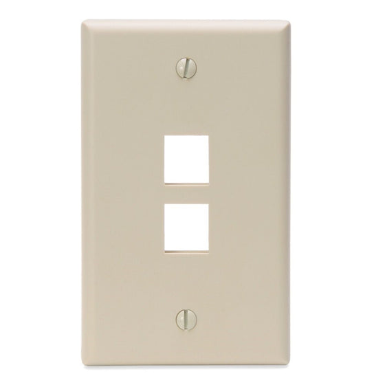 Leviton 41080-2IP 2-Port QuickPort Wall Plate, Lvory