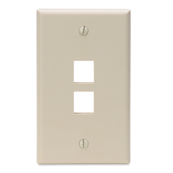 Leviton 41080-2IP 2-Port QuickPort Wall Plate, Lvory