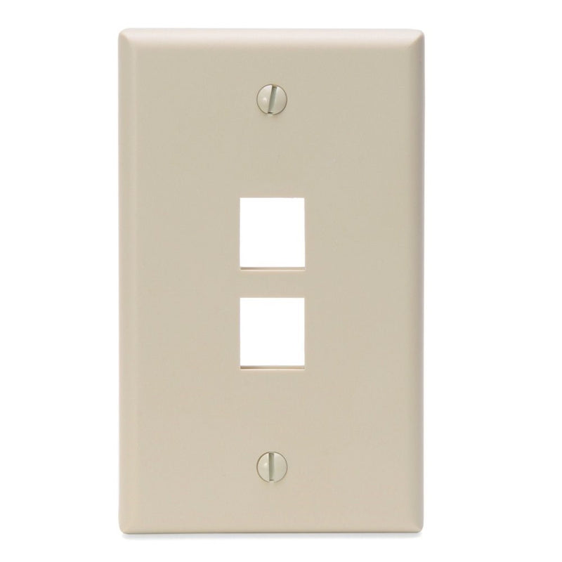 Leviton 41080-2IP 2-Port QuickPort Wall Plate, Lvory