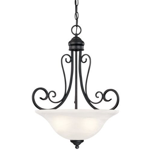 Hardware House 544890 Tuscany 18-1/2-Inch by 23-Inch Chandelier Textured Black