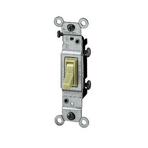 Leviton C21-01451-02I Quiet Toggle Switch Single Pole Residential 15 Amp 120V Ivory CSA Carded
