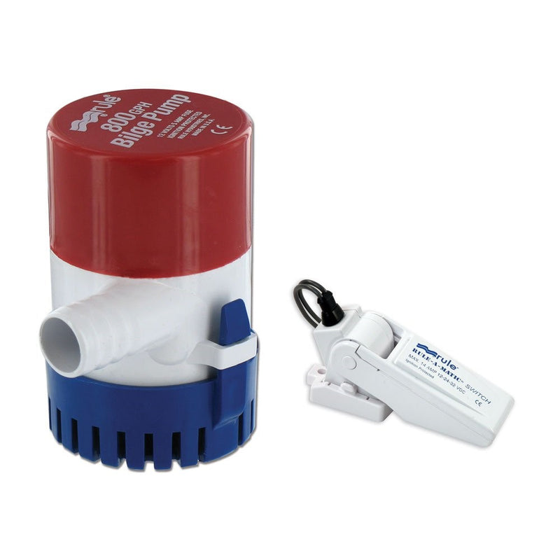 Rule 20R-35A Submersible Bilge Pump with A-Matic Float Switch, 800 GPH, 12 Volt