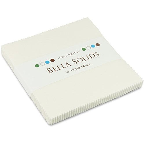 Moda Bella Solids White Bleached 9900PP-98 Charm Pack, 42 5-inch Cotton Fabric Squares
