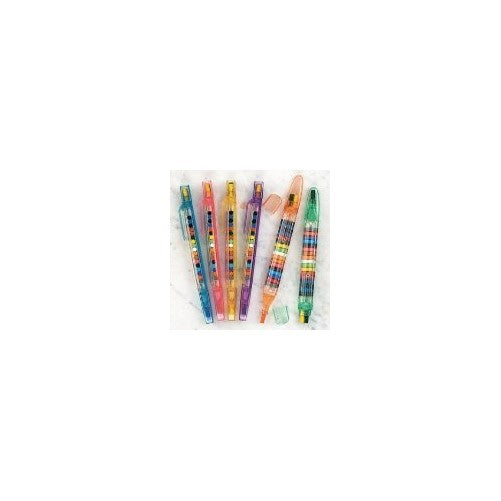 Fun Express Transparent Glitter Stacking Point Crayons (Pack of 12)