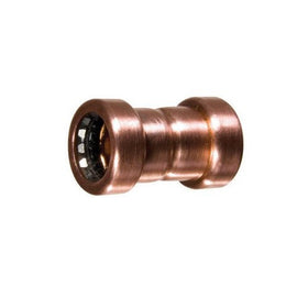 ELKHART PRODUCTS 10170705 Copperloc 900 Non-Removable Push-Fit Tube Coupling with Stop 1.63 in L, 200 Psi, Copper, 3/4 in