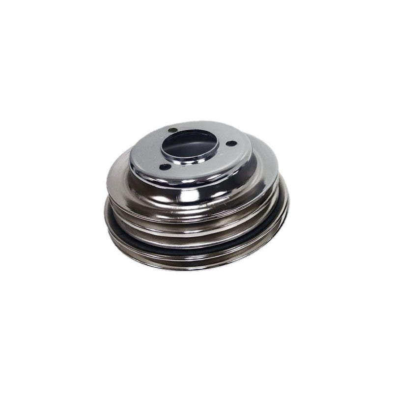 CHEVY BIG BLOCK 3 GROOVE CHROME CRANK PULLEY LONG PUMP LWP